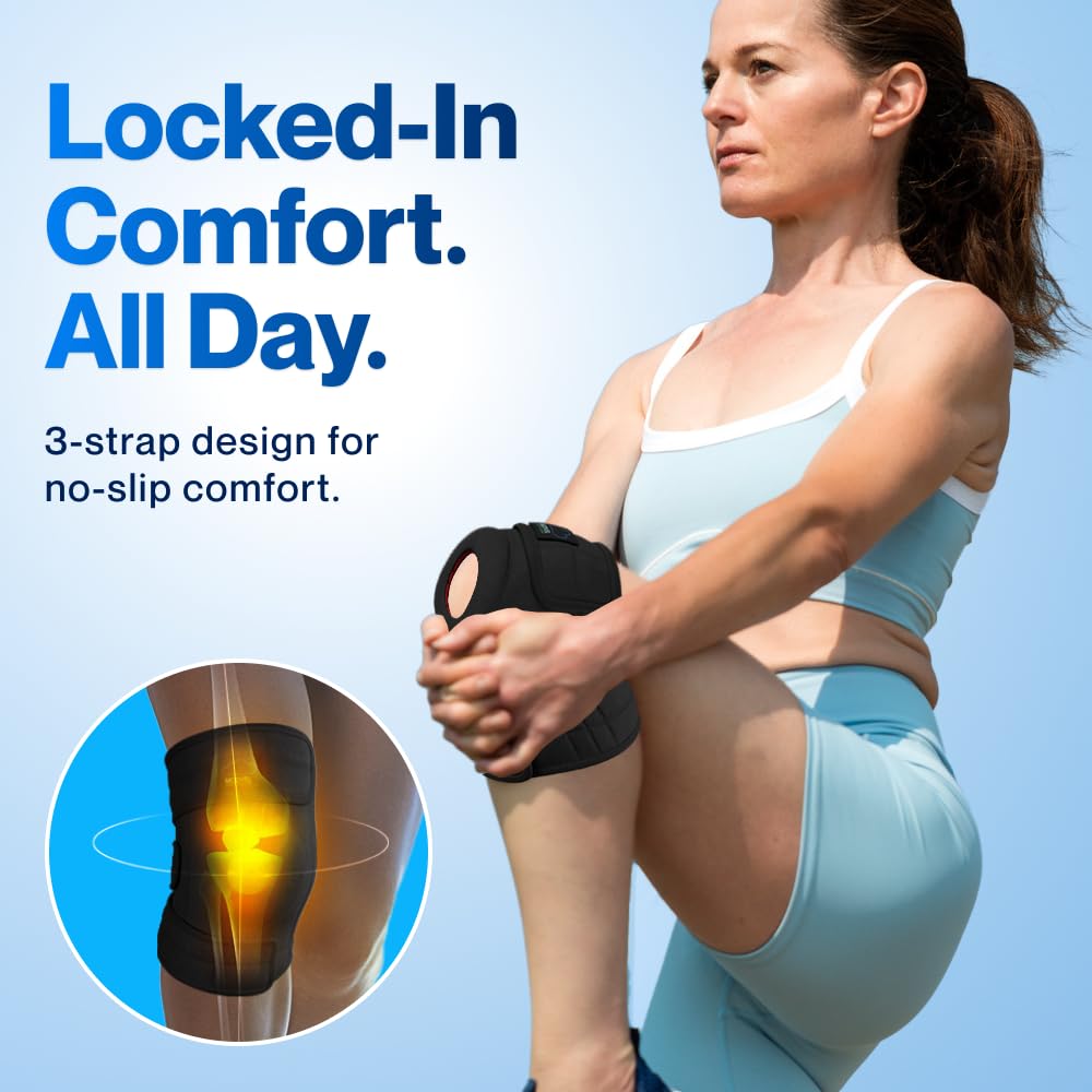 Modvel Elite Knee Brace with Patella Gel Pads and Side Stabilizers for ACL Support

