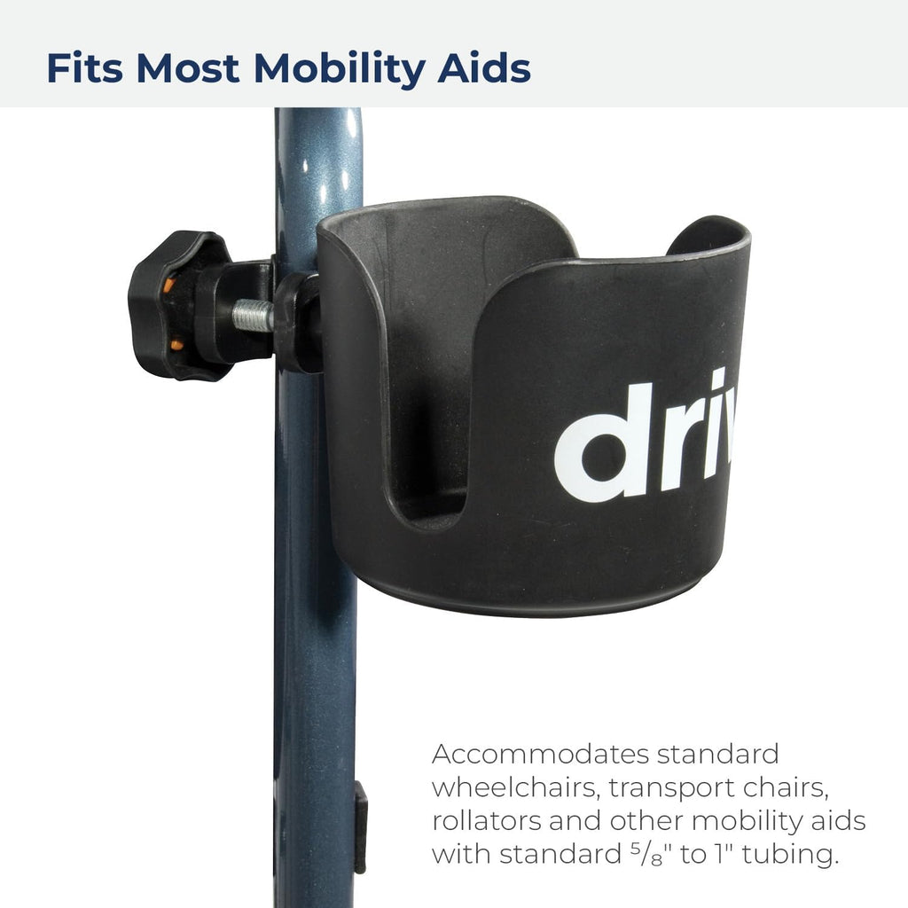 Drive Medical Universal Clamp-On Cup Holder for Walker, Rollator, Wheelchair

