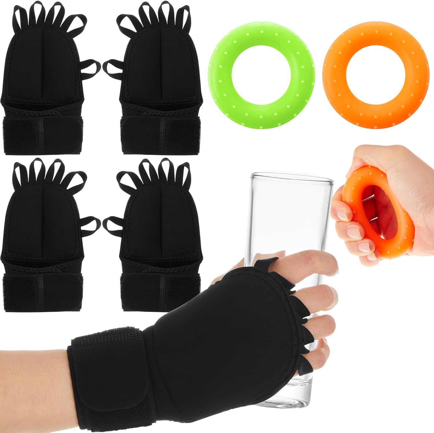 RoundFunny Weighted Gloves for Tremors with Adjustable Wrist Weights, 2 Pairs

