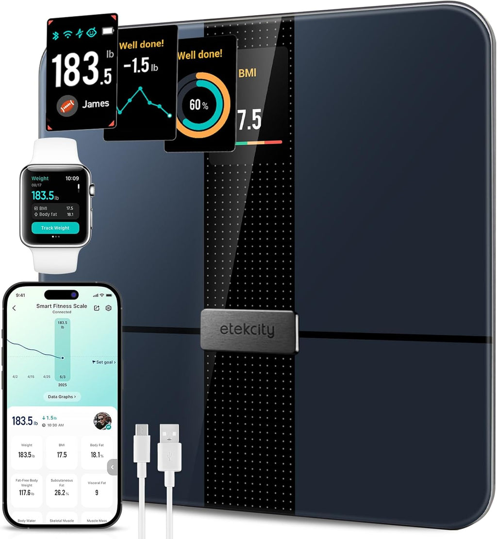 Etekcity FSA HSA Smart Scale for Body Weight, BMI & Muscle Mass, Tempered Glass

