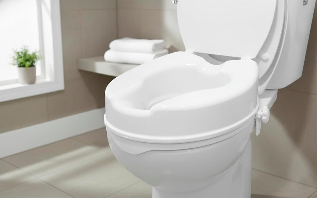 PEPE Mobility Raised Toilet Seat with Lid for Elderly, Round and Elongated

