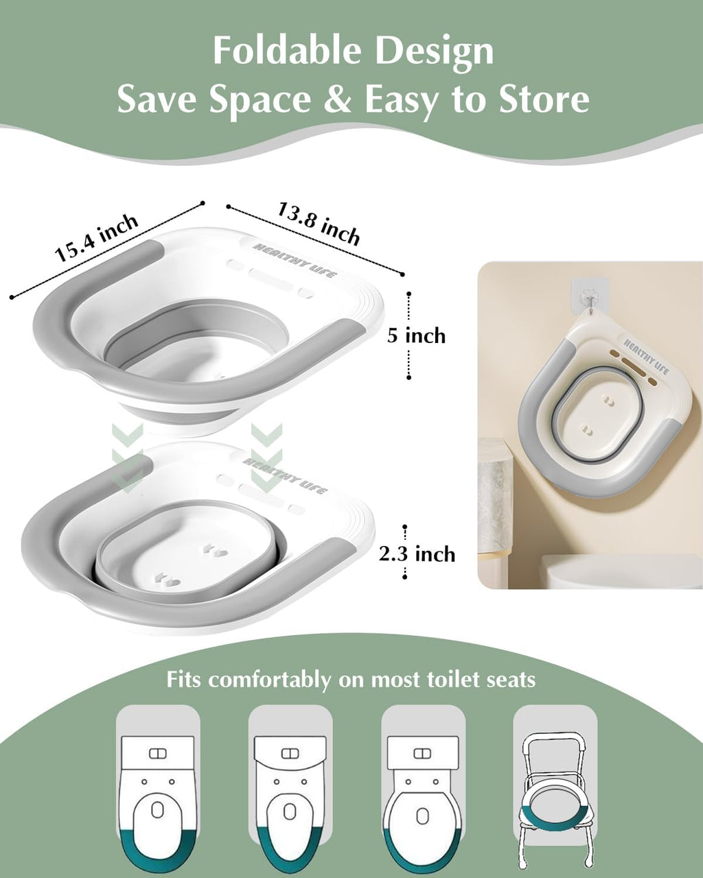 Foldable Electric Sitz Bath Kit with Automatic Flushing, Portable Hip Bath Basin

