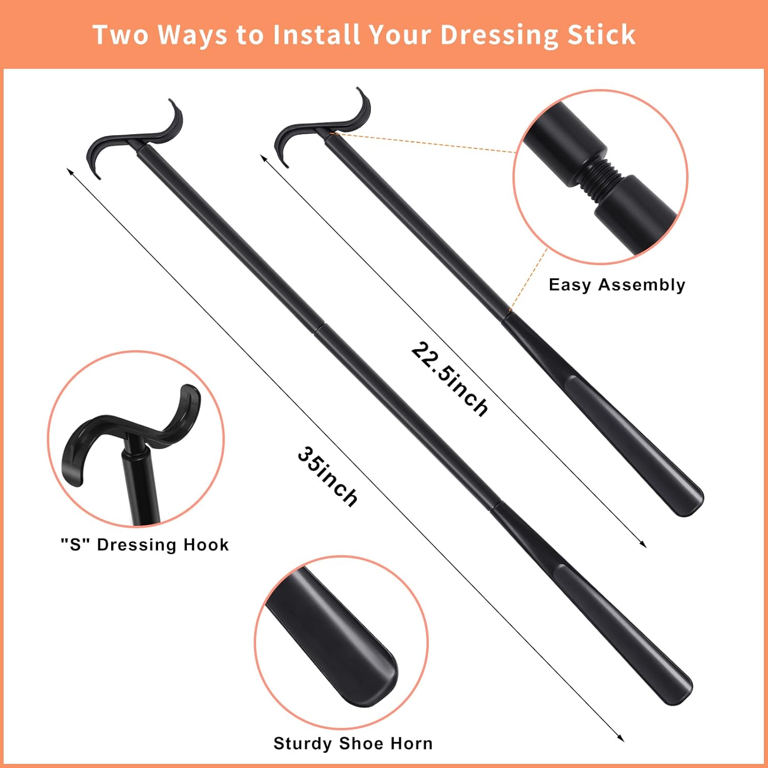 Kekoy Hip Recovery Kit with 32in Reacher Grabber, Sock Aid, Dressing Tools

