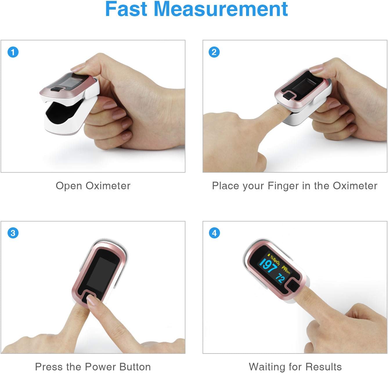 Mibest OLED Finger Pulse Oximeter, O2 Saturation Meter with Dual Color Display

