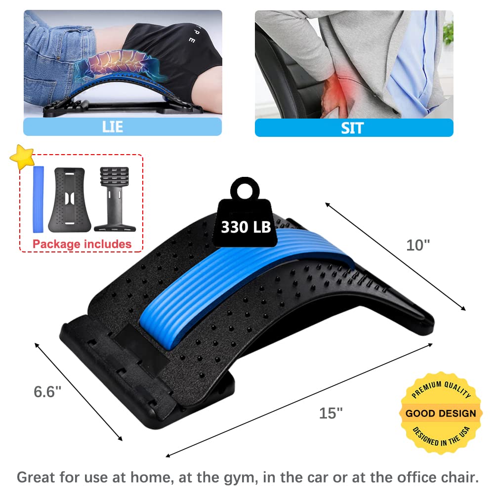 JUMPOW Back Stretcher for Lower Back Pain Relief, Adjustable Lumbar Spine Board

