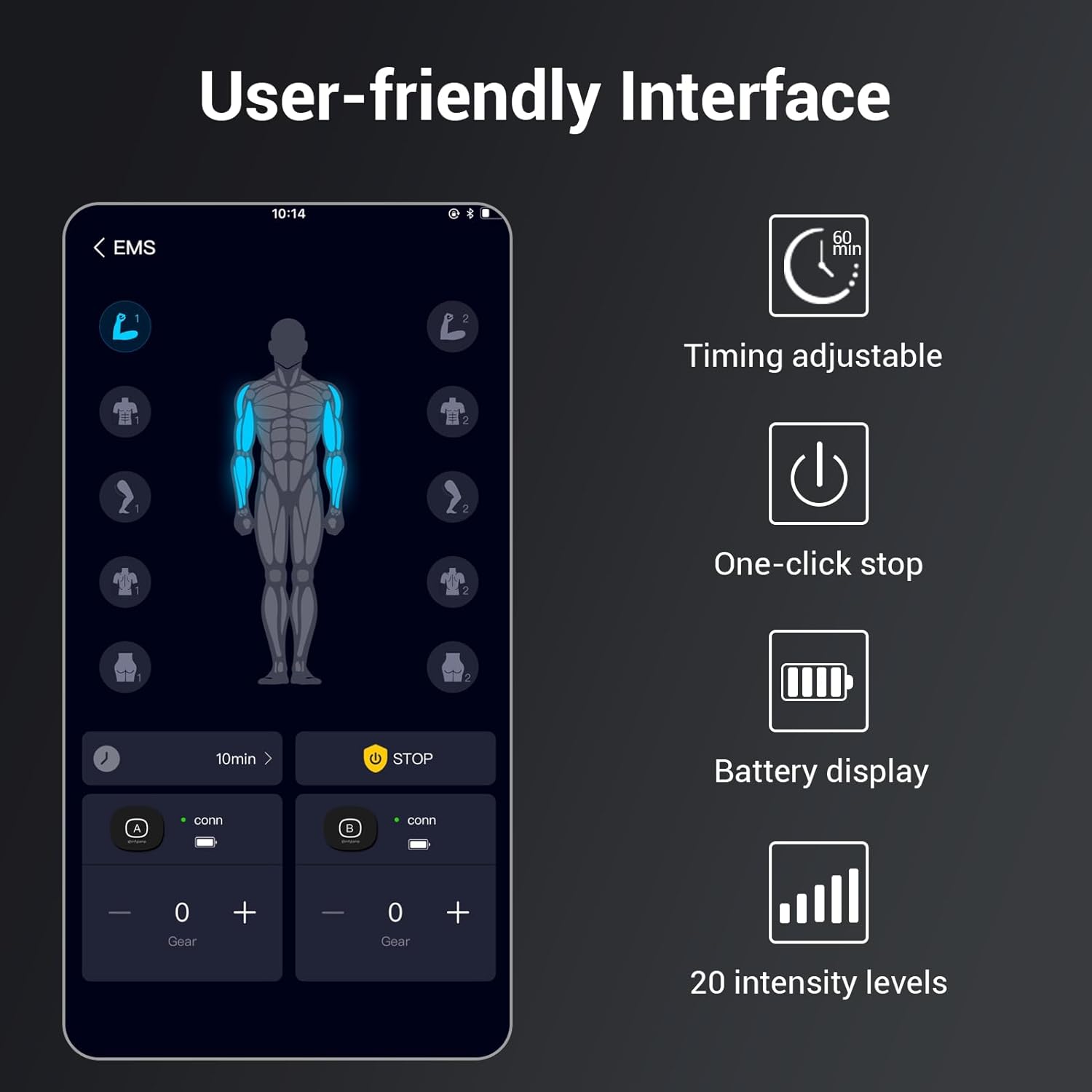 Comfytemp Wireless TENS EMS Muscle Stimulator with App Smart Dual-Mode Pain Relief


