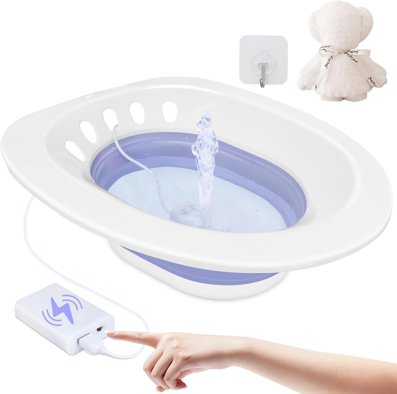 RUGUO Electric Sitz Bath for Toilet Seat, Automatic Flushing Soak Tub Kit

