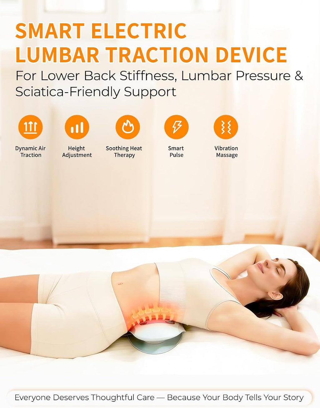 Smart Lower Back Massager with Warm Air Traction, Vibration & Pulse Therapy

