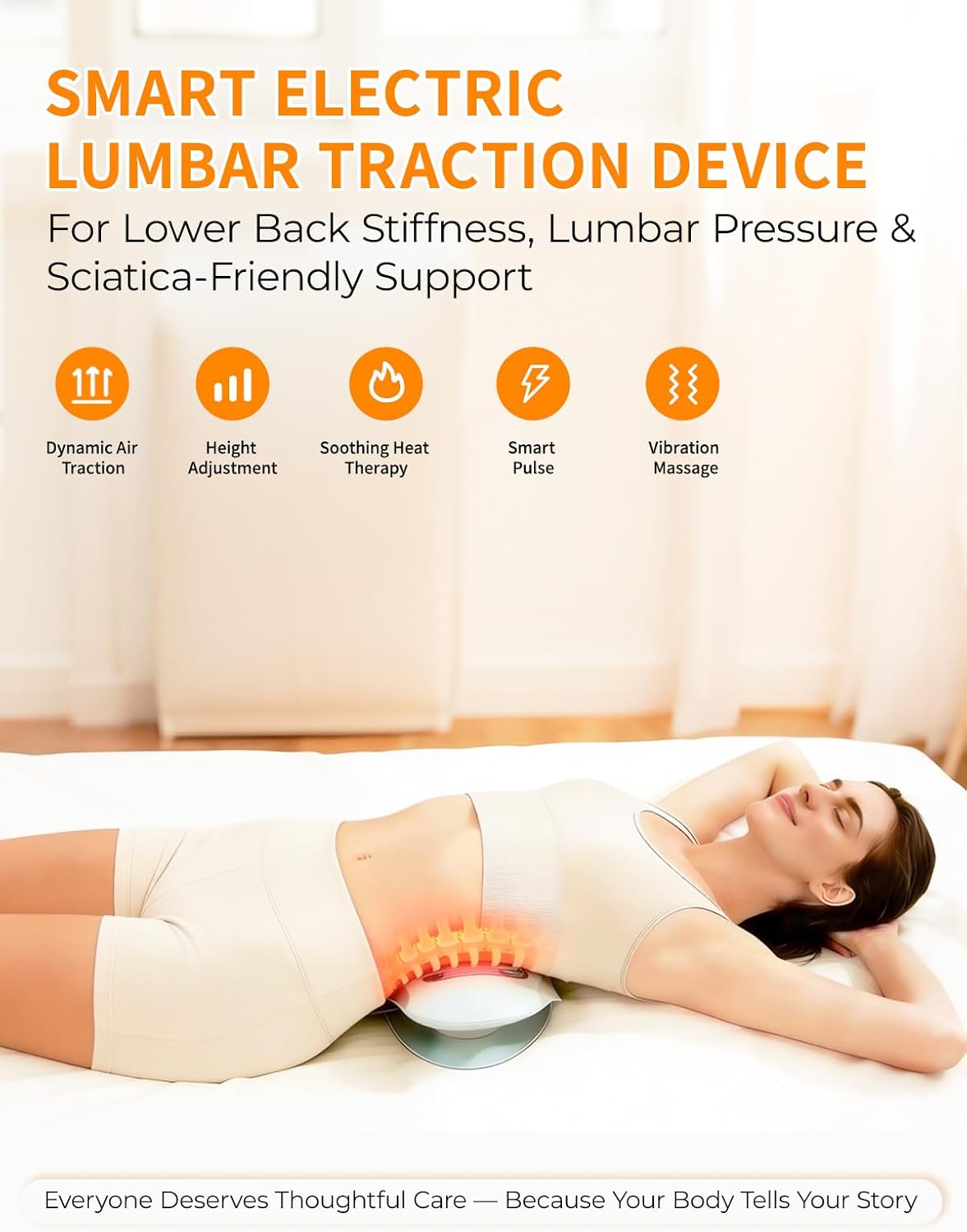 Smart Lower Back Massager with Warm Air Traction, Vibration & Pulse Therapy

