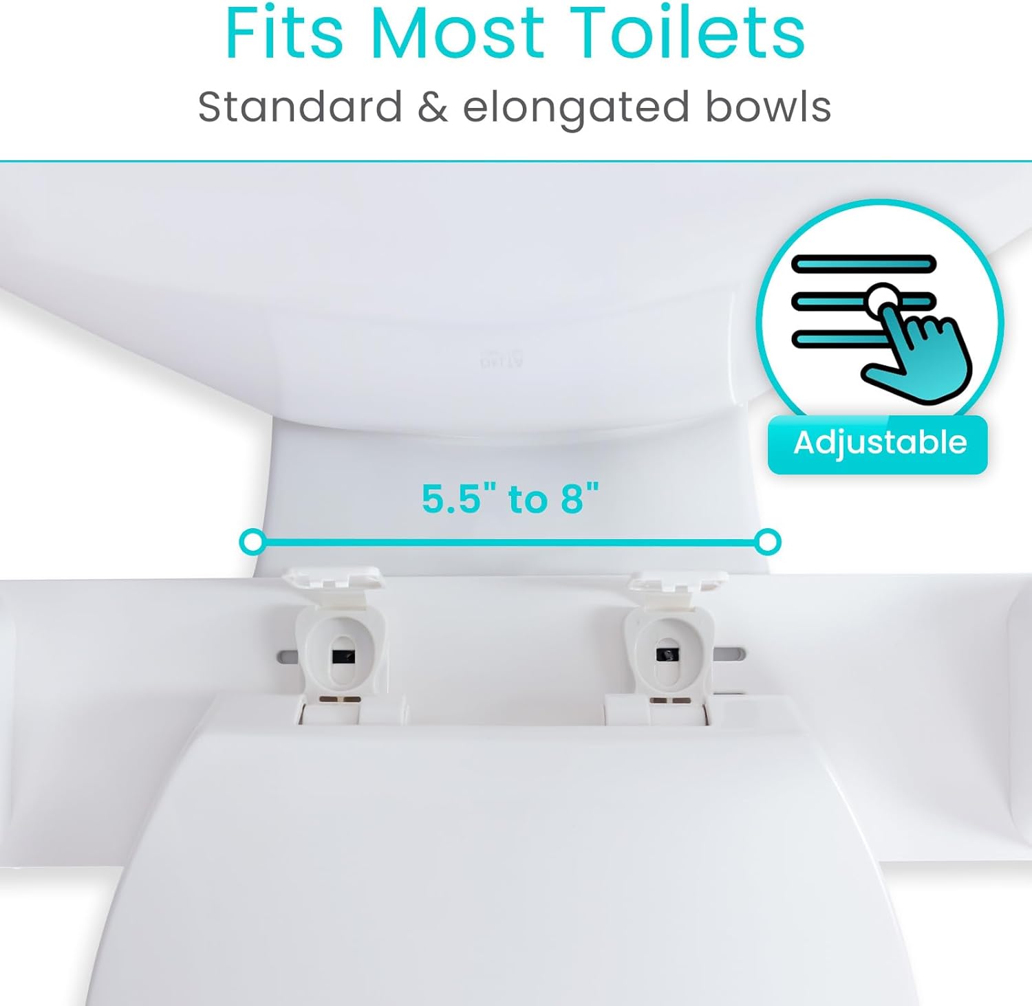 Vive Toilet Safety Rail with Flip-Up Handles, 450 lb Capacity Grab Bar Riser

