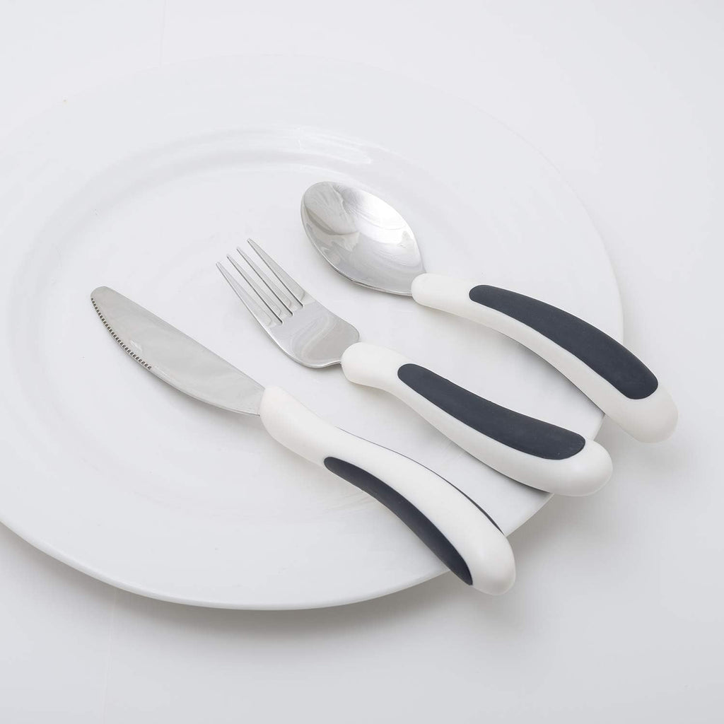 NRS Healthcare Kura Care Adult Easy Grip Cutlery Set, Stainless Steel

