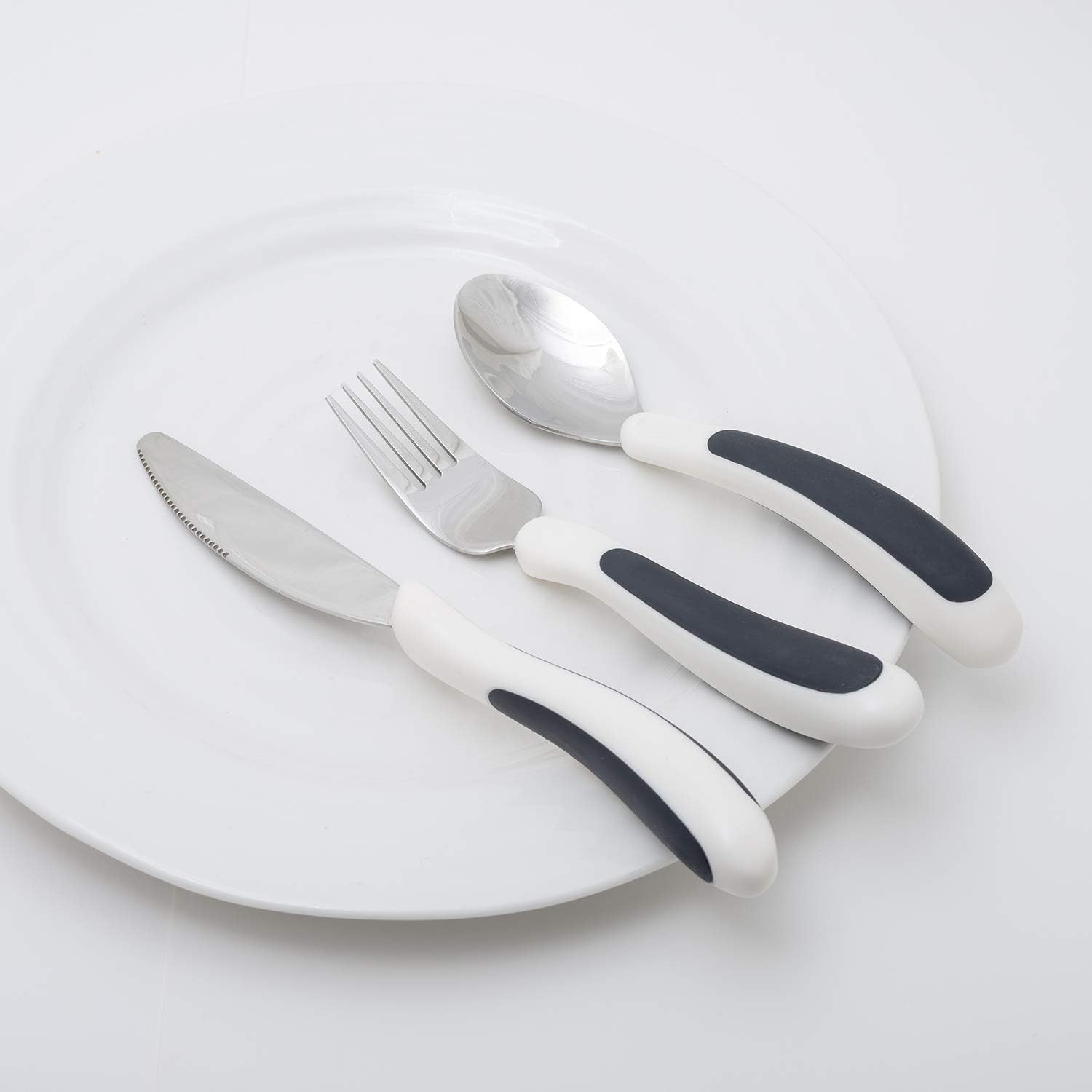 NRS Healthcare Kura Care Adult Easy Grip Cutlery Set, Stainless Steel


