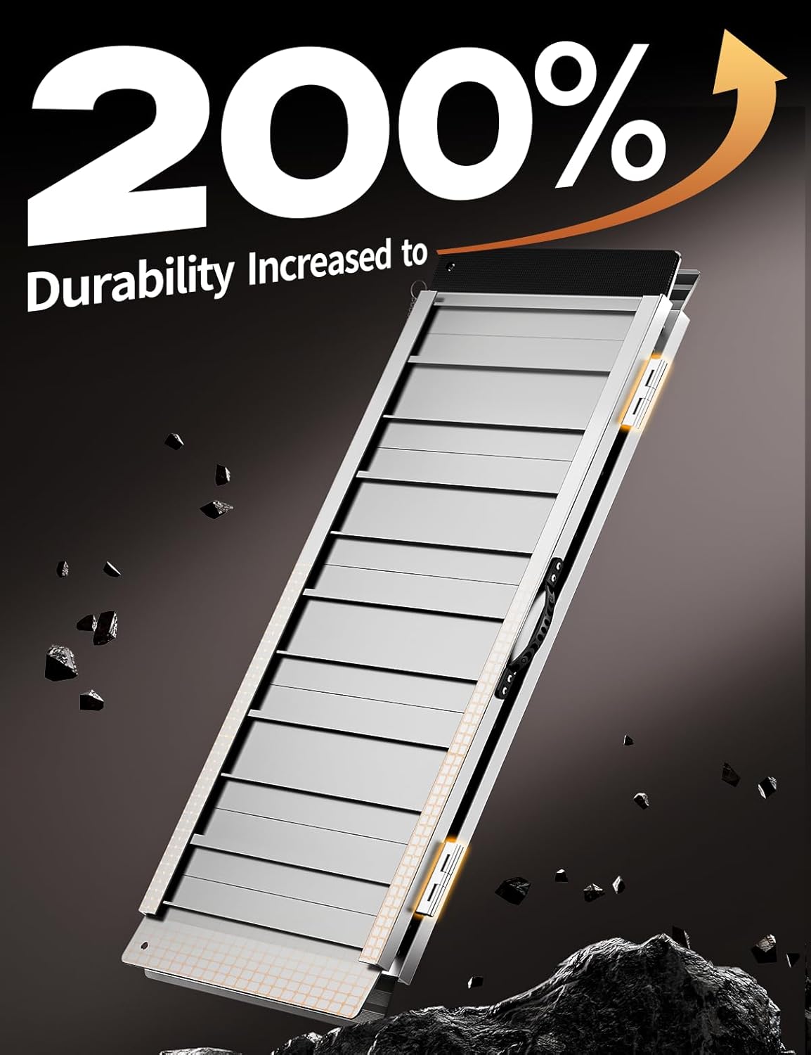 FACHNUO Portable Wheelchair Ramp, Non-Slip Folding Threshold Ramp

