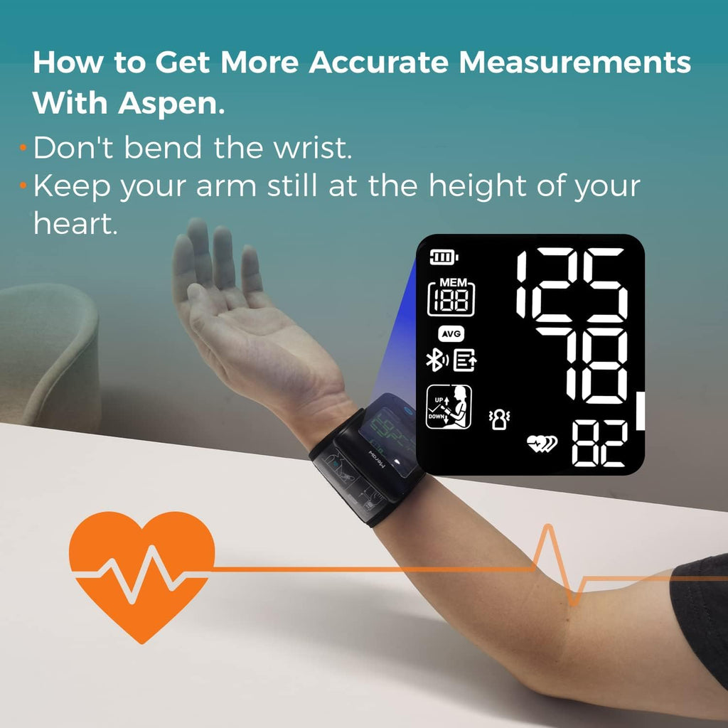 Meraw Wrist Blood Pressure Monitor for Adults, Bluetooth Irregular Heartbeat

