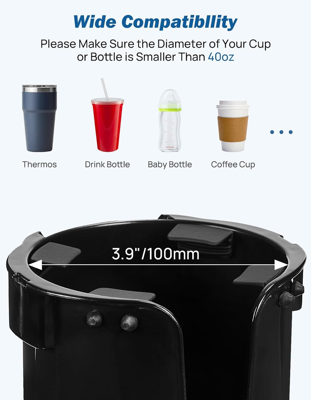 JOYTUTUS Wheelchair Cup Holder with Storage Box, Walker Cup and Bottle Holder

