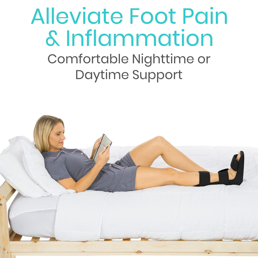 Vive Plantar Fasciitis Night Splint with Stretch Wedges, Orthopedic Sleep Boot


