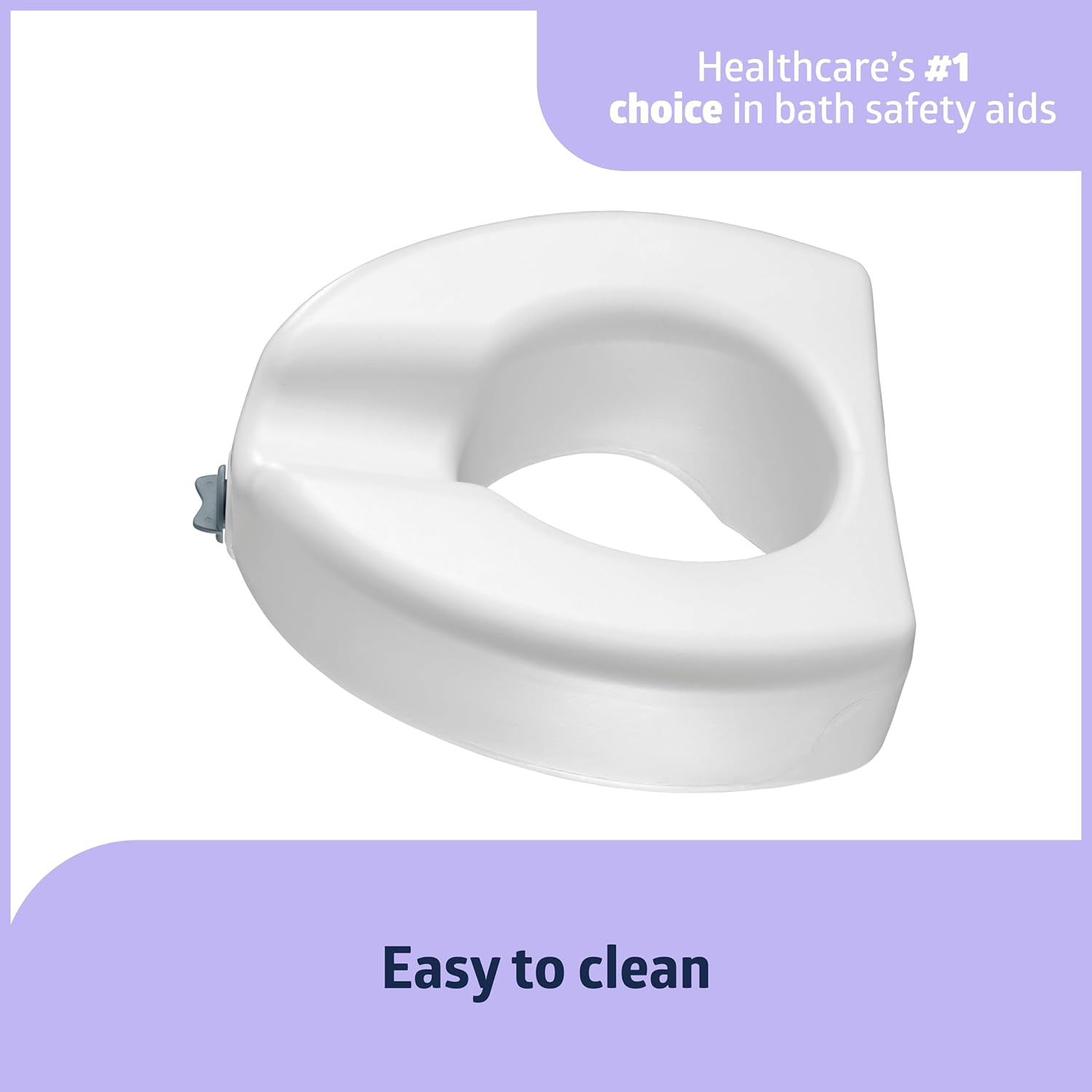 Medline 5 in Raised Toilet Seat with Lock, Armless, White, 400 lb Capacity

