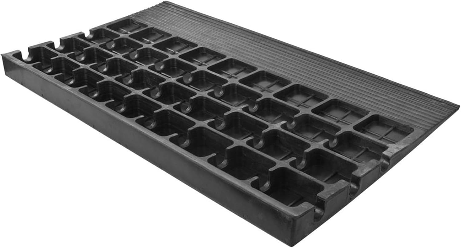 Doorway Threshold Ramp for Wheelchair and Scooter, Non-Slip Rubber with Cable Channels

