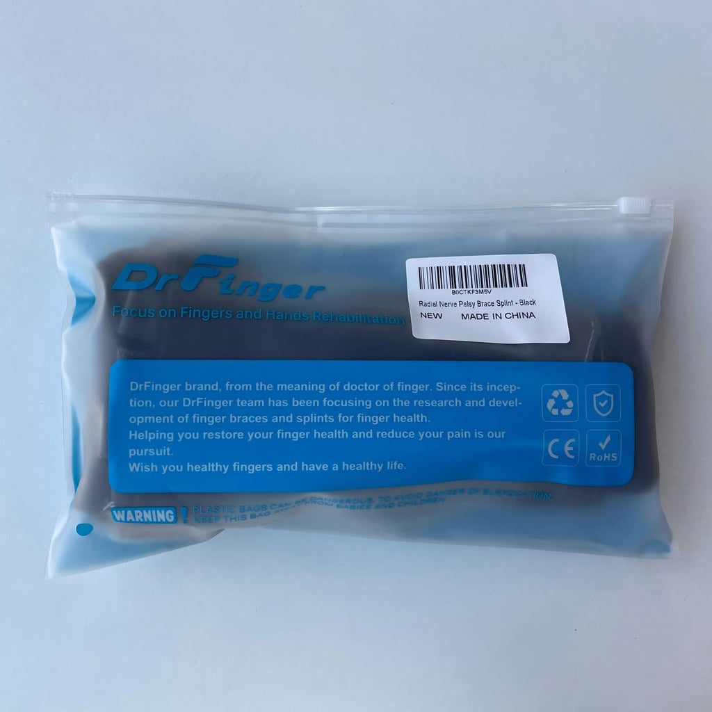 DrFinger Radial Nerve Palsy Hand Splint Brace for Finger Extension and Wrist Support

