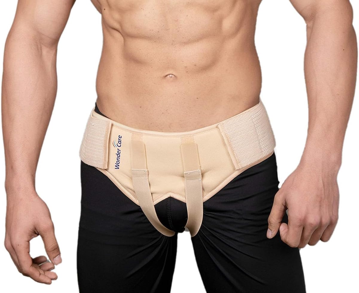 Wonder Care Hernia Support Belt for Men with Removable Groin Compression Pads

