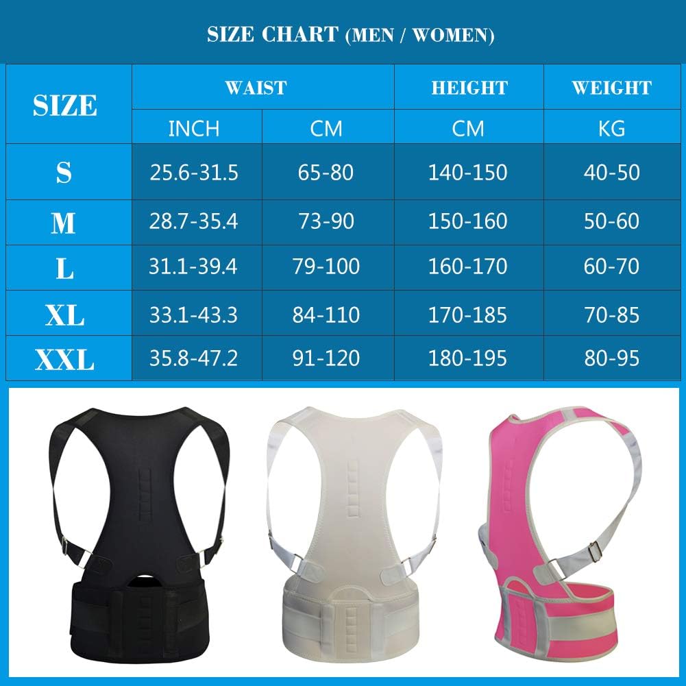 Thoracic Back Brace Posture Corrector with Magnetic Support, Adjustable Belt

