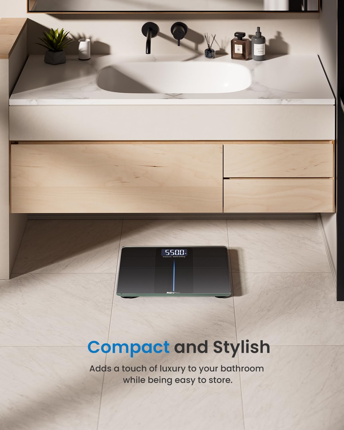 RENPHO Digital Bathroom Scale 550 lb Capacity Large LED Display

