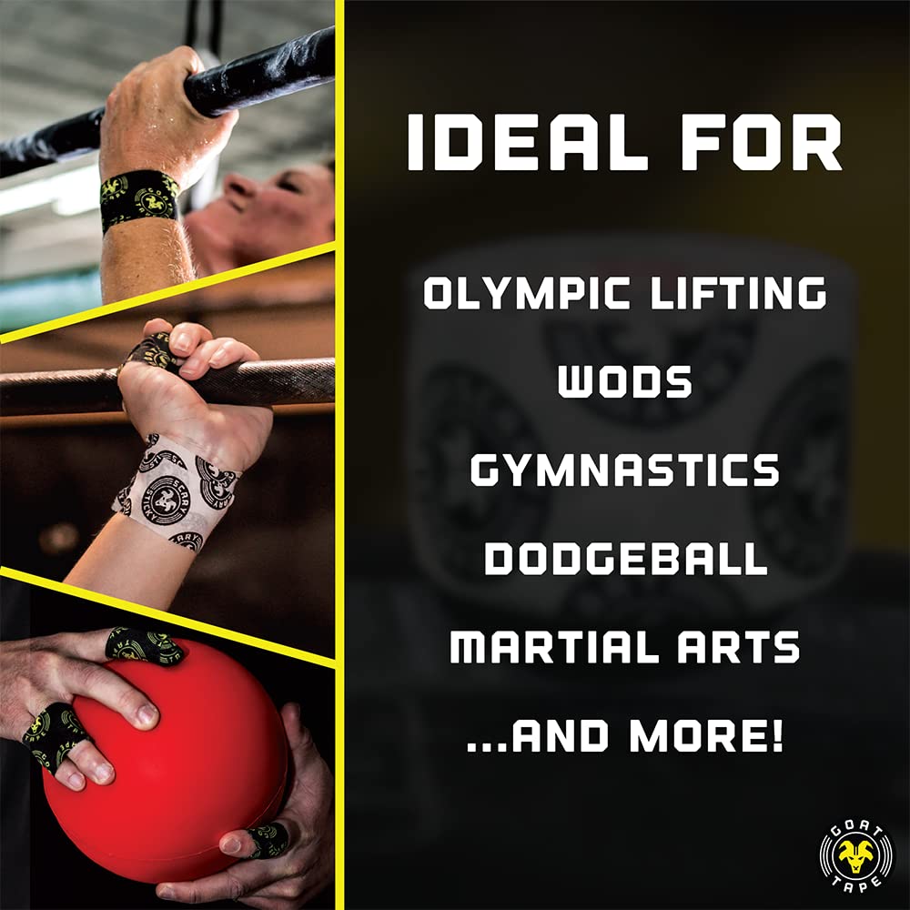 Goat Tape Scary Sticky Hook Grip Tape, Athletic Tape for Weightlifting & Cross Training

