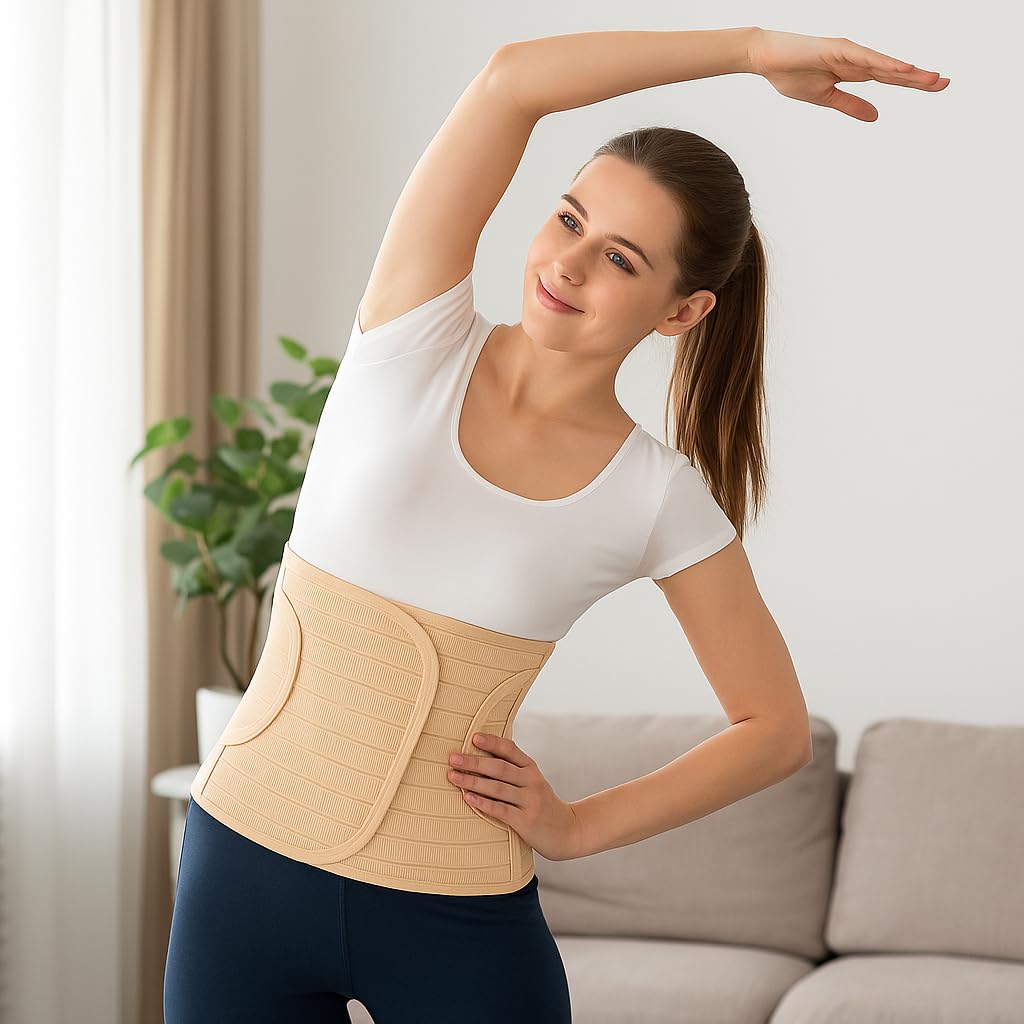 ORTONYX Ergonomic Abdominal Binder Waist & Lower Back Support Belt, Breathable

