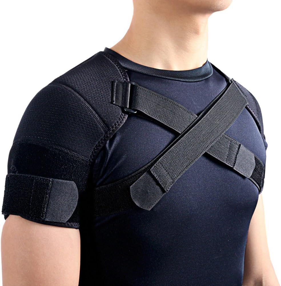 Kuangmi Double Shoulder Support Brace Neoprene Wrap Strap Protector

