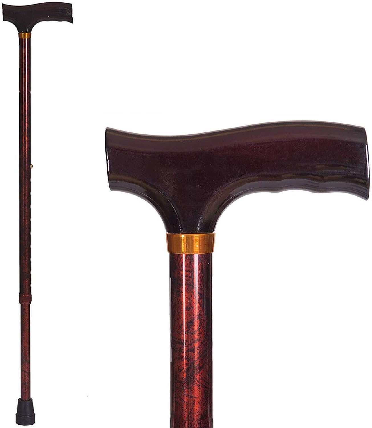 DMI Lightweight Aluminum Adjustable Walking Cane with Derby-Style Handle

