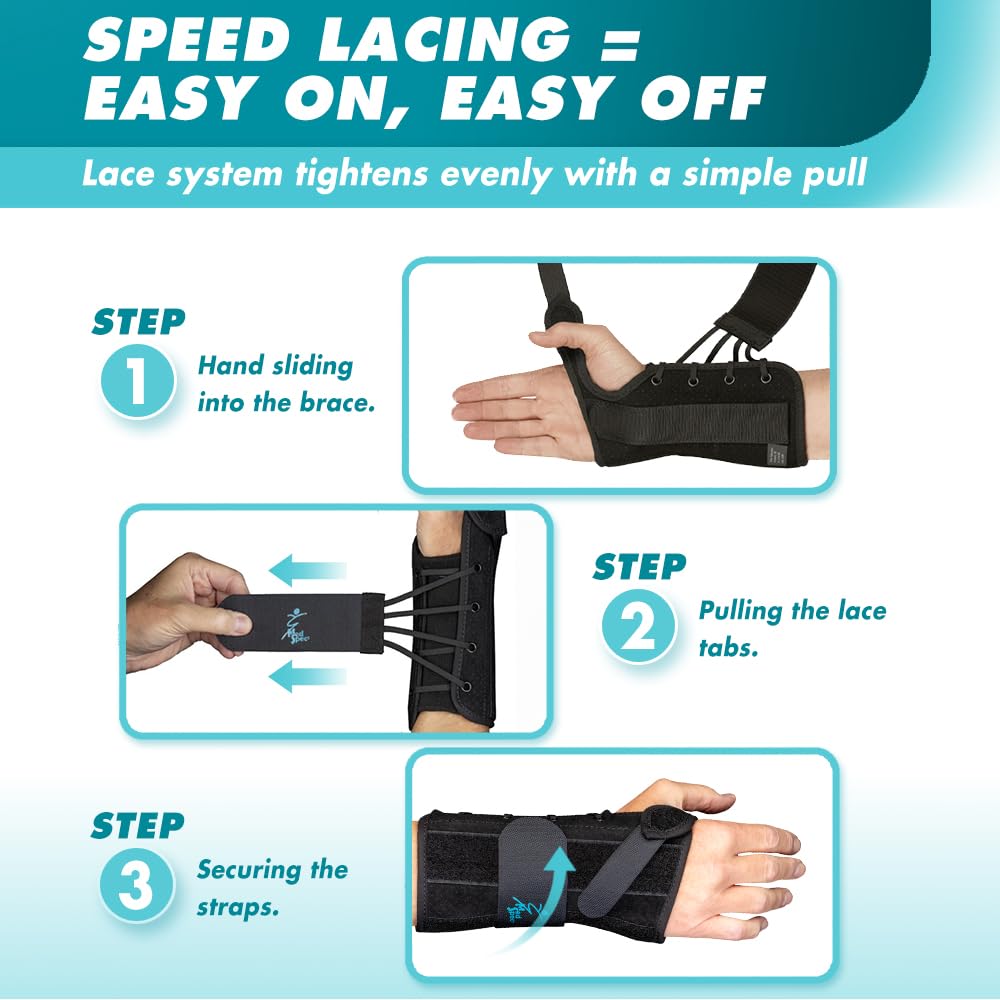 Med Spec 8" Wrist Lacer Wrist Brace with Adjustable Lacing, Dual Stays

