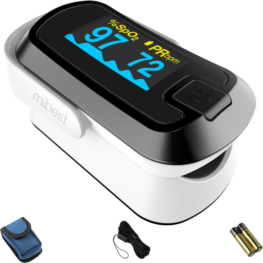 mibest OLED Finger Pulse Oximeter, SpO2 Blood Oxygen & Pulse Rate Monitor

