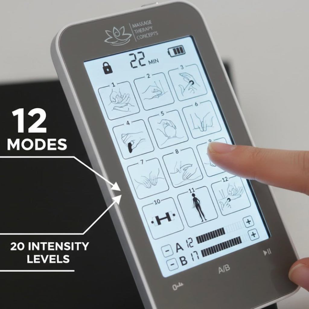Massage Therapy Concepts Dual TENS and EMS Muscle Stimulator for Pain Relief

