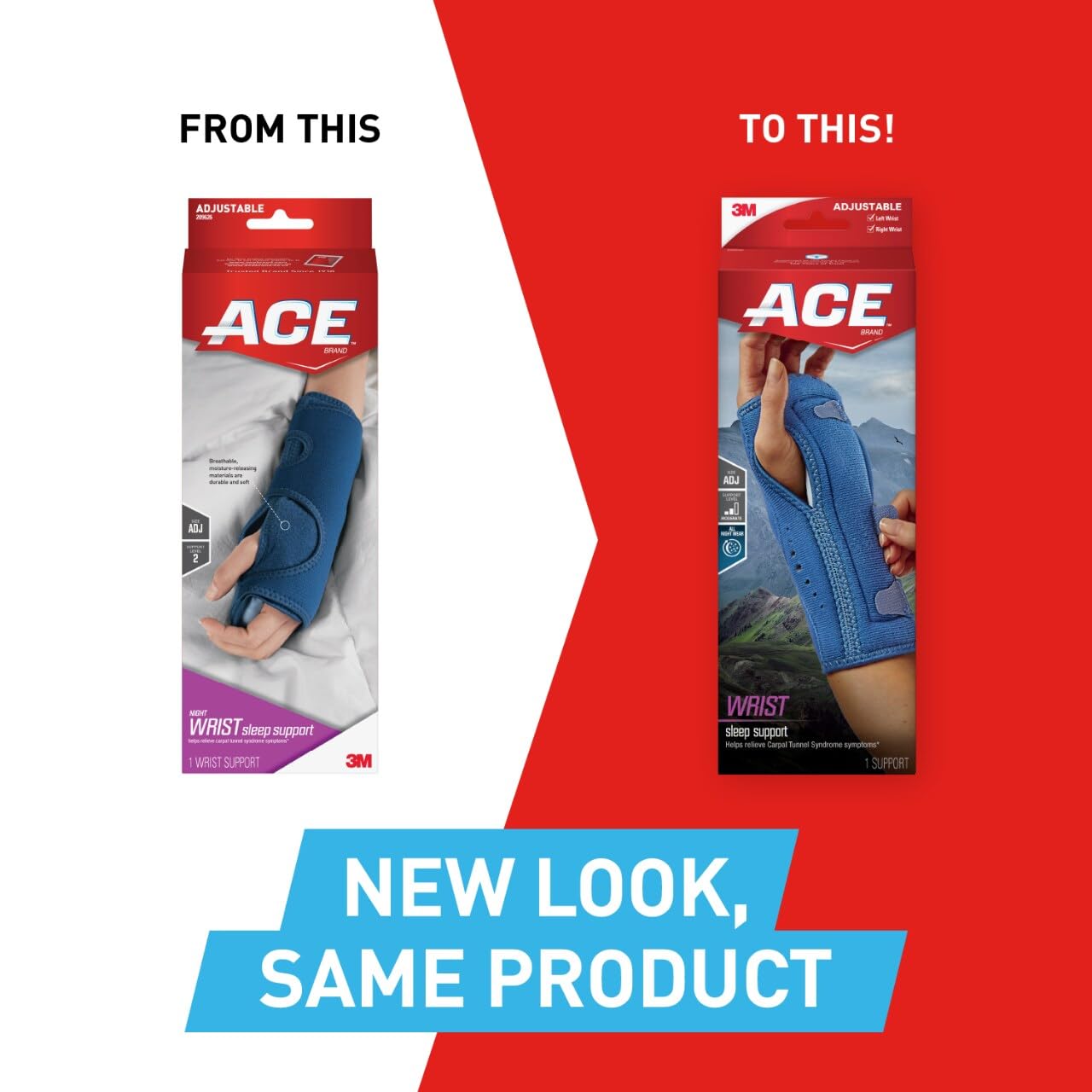ACE Carpal Tunnel Sleep Splint with Palmar Splint and Cushioned Beads


