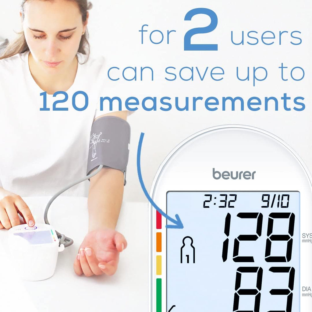 Beurer Upper Arm Blood Pressure Monitor with XL Backlit Display and Rest Indicator


