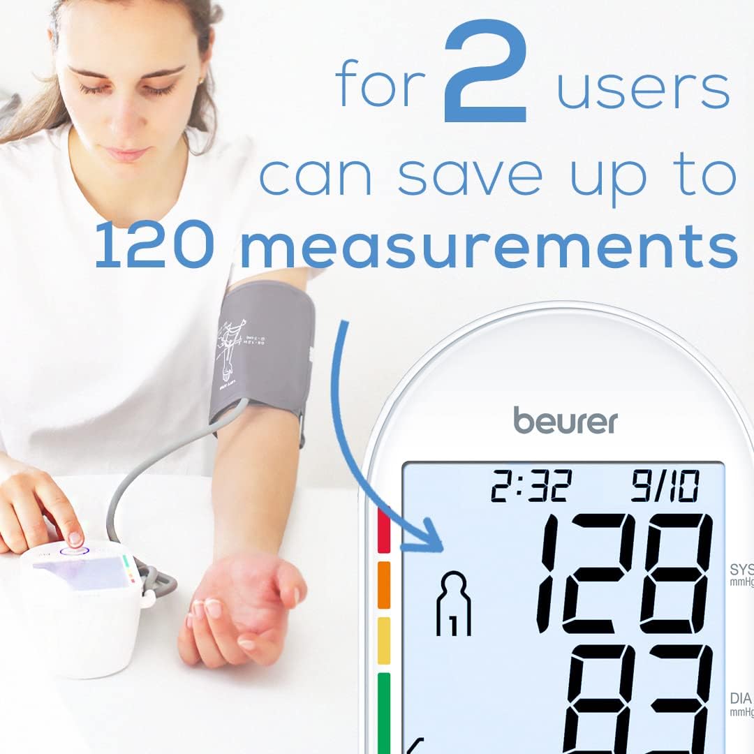 Beurer Upper Arm Blood Pressure Monitor with XL Backlit Display and Rest Indicator


