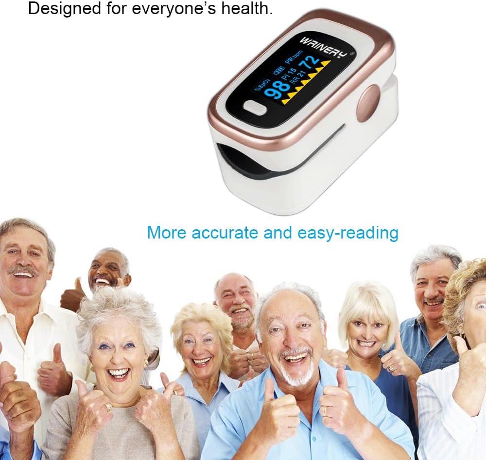 WRINERY Fingertip Pulse Oximeter Oxygen Saturation Monitor with OLED

