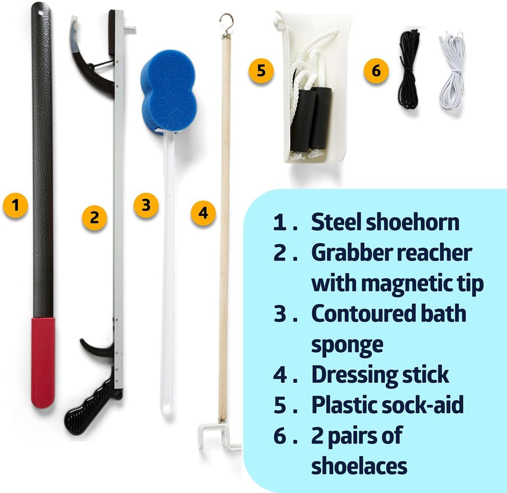 Medline Premium Hip Kit Mobility Aids for Hip Surgery Recovery, 7-Piece Set

