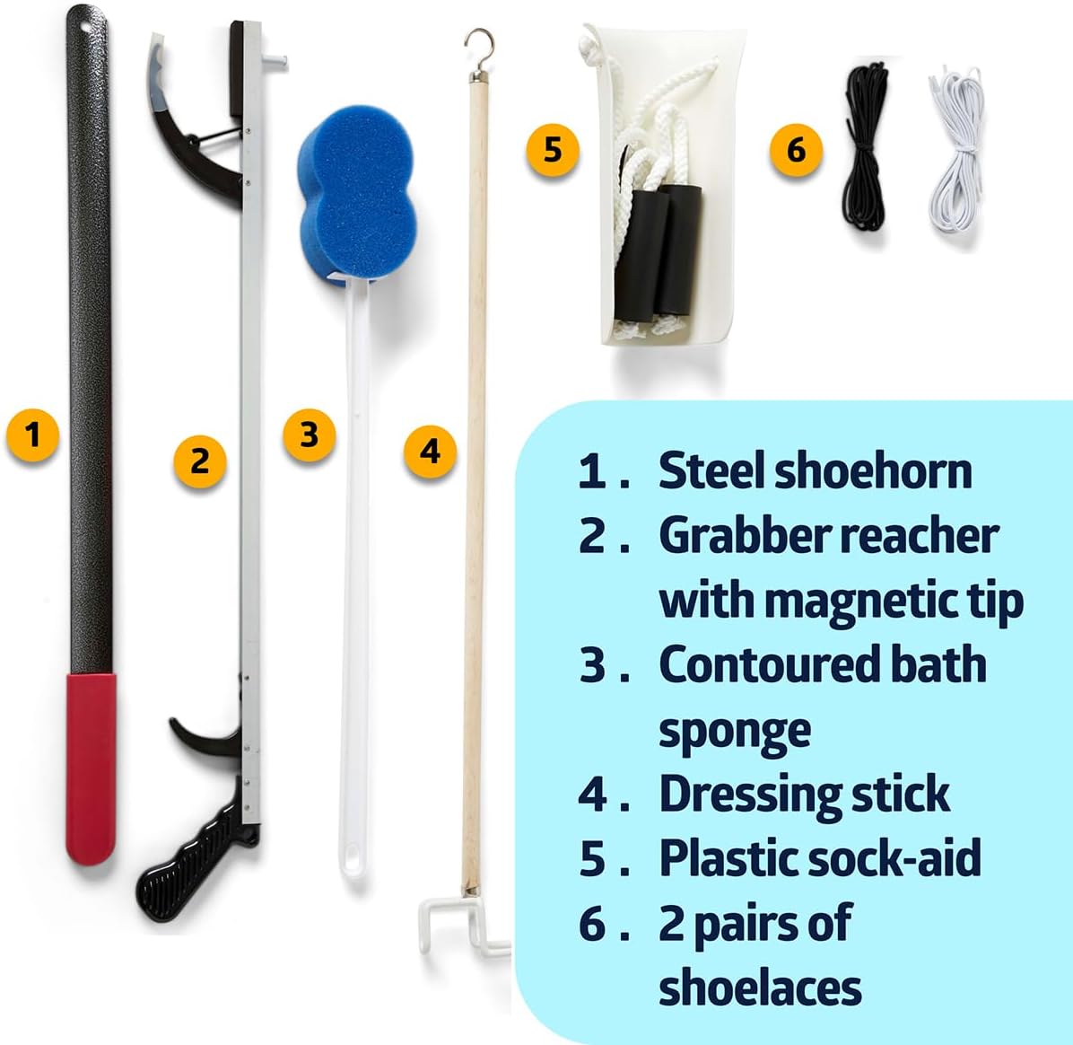 Medline Premium Hip Kit Mobility Aids for Hip Surgery Recovery, 7-Piece Set

