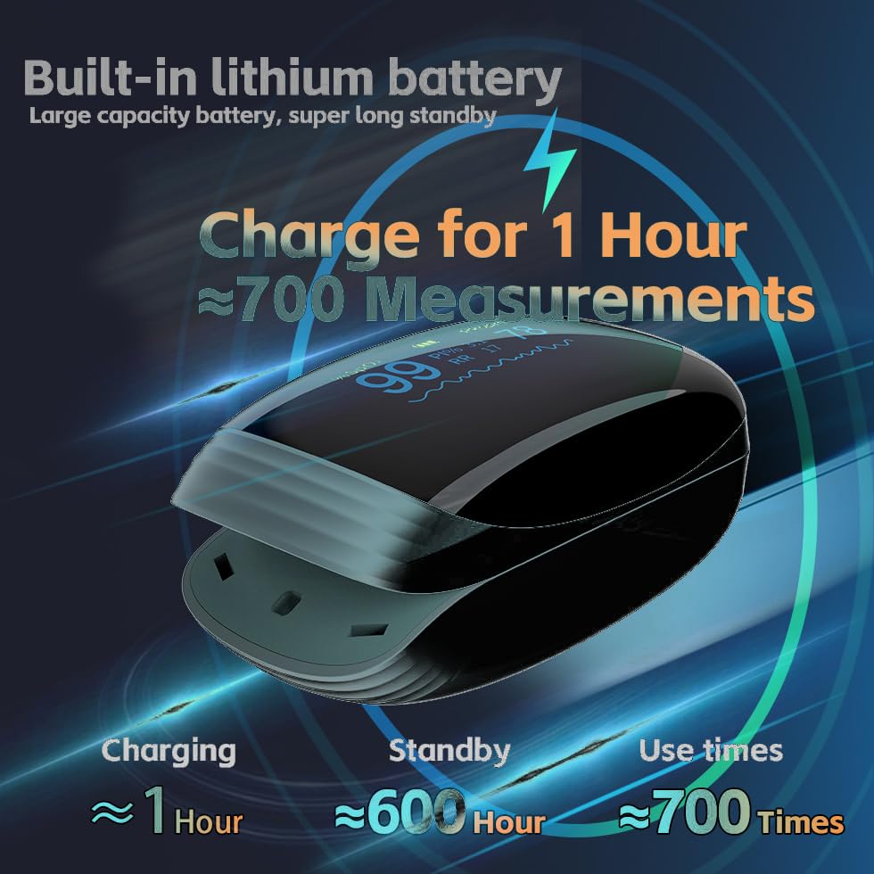 Rechargeable Fingertip Pulse Oximeter, SpO2 & Pulse Rate Monitor OLED for Sports

