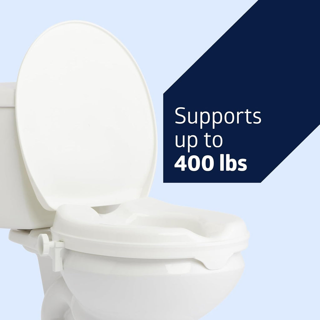 Medline 2 in Universal Locking Toilet Seat Riser with Lid

