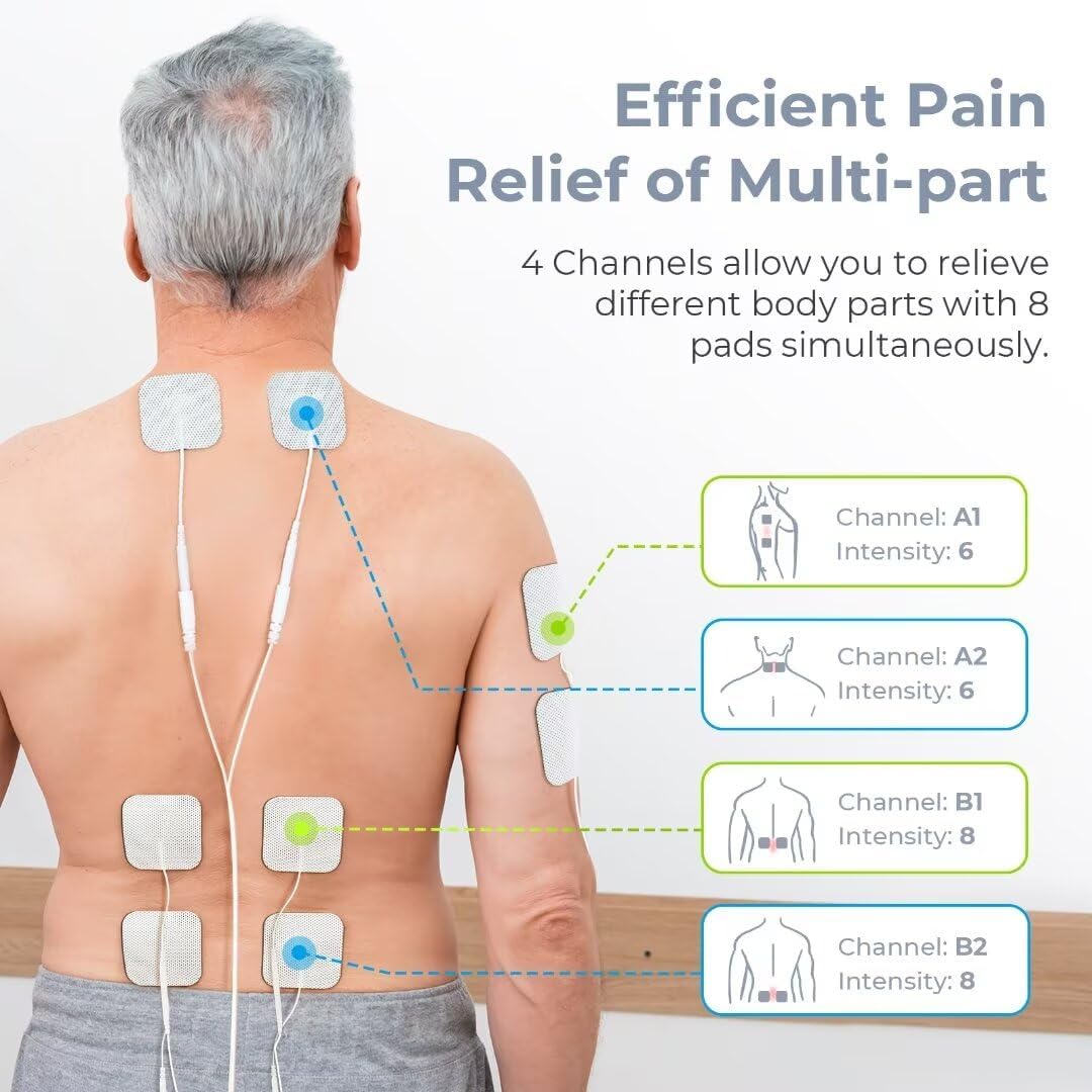 AUVON TENS EMS Muscle Stimulator 4-Output Electric Pain Relief Massager

