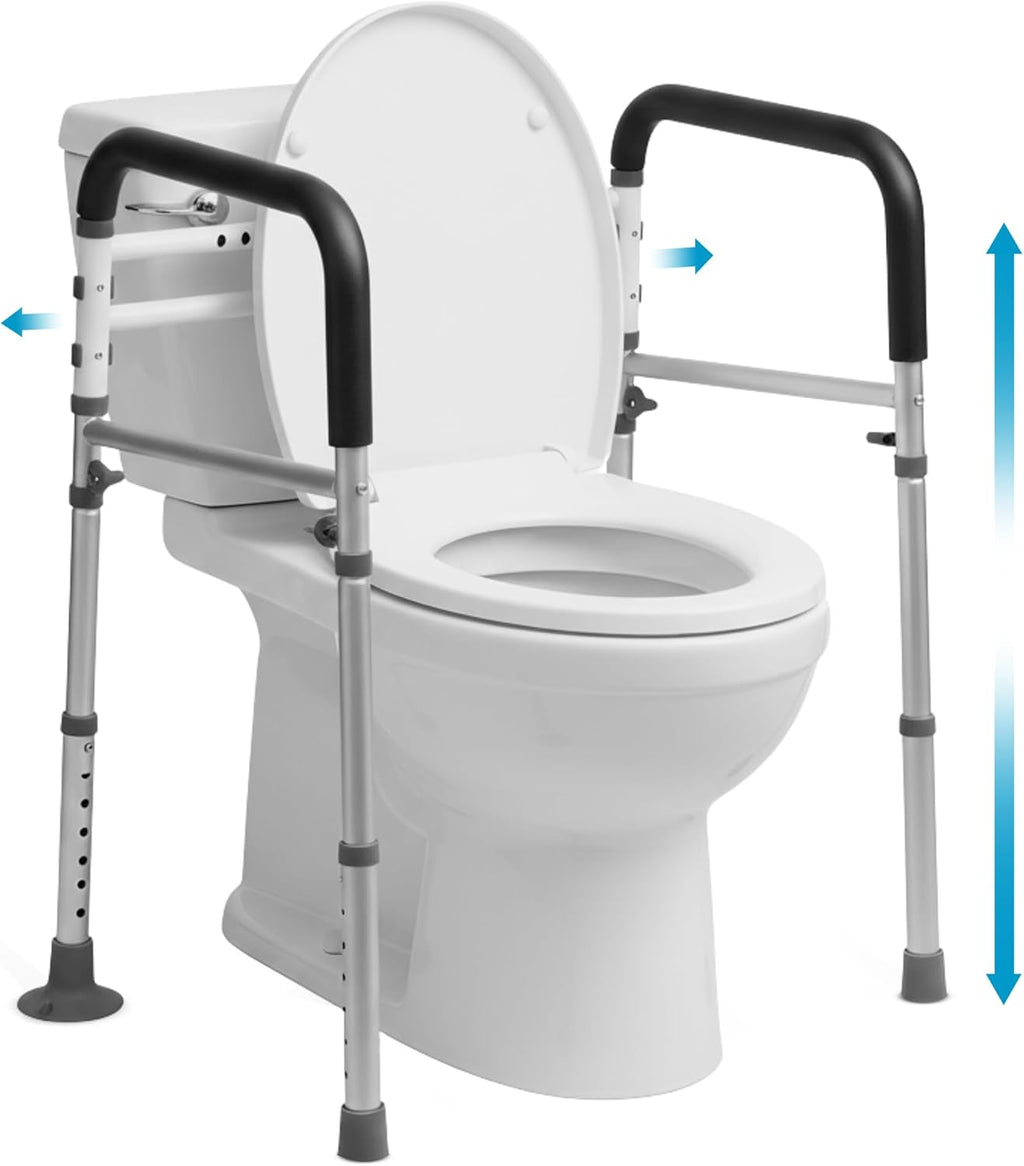 Toilet Safety Rails with Handles, Adjustable Toilet Grab Bar Frame for Seniors

