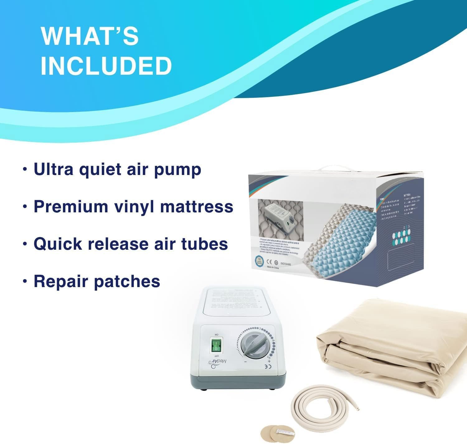 MedVance Alternating Air Pressure Mattress Pad with Ultra-Quiet Pump for Bed Sores

