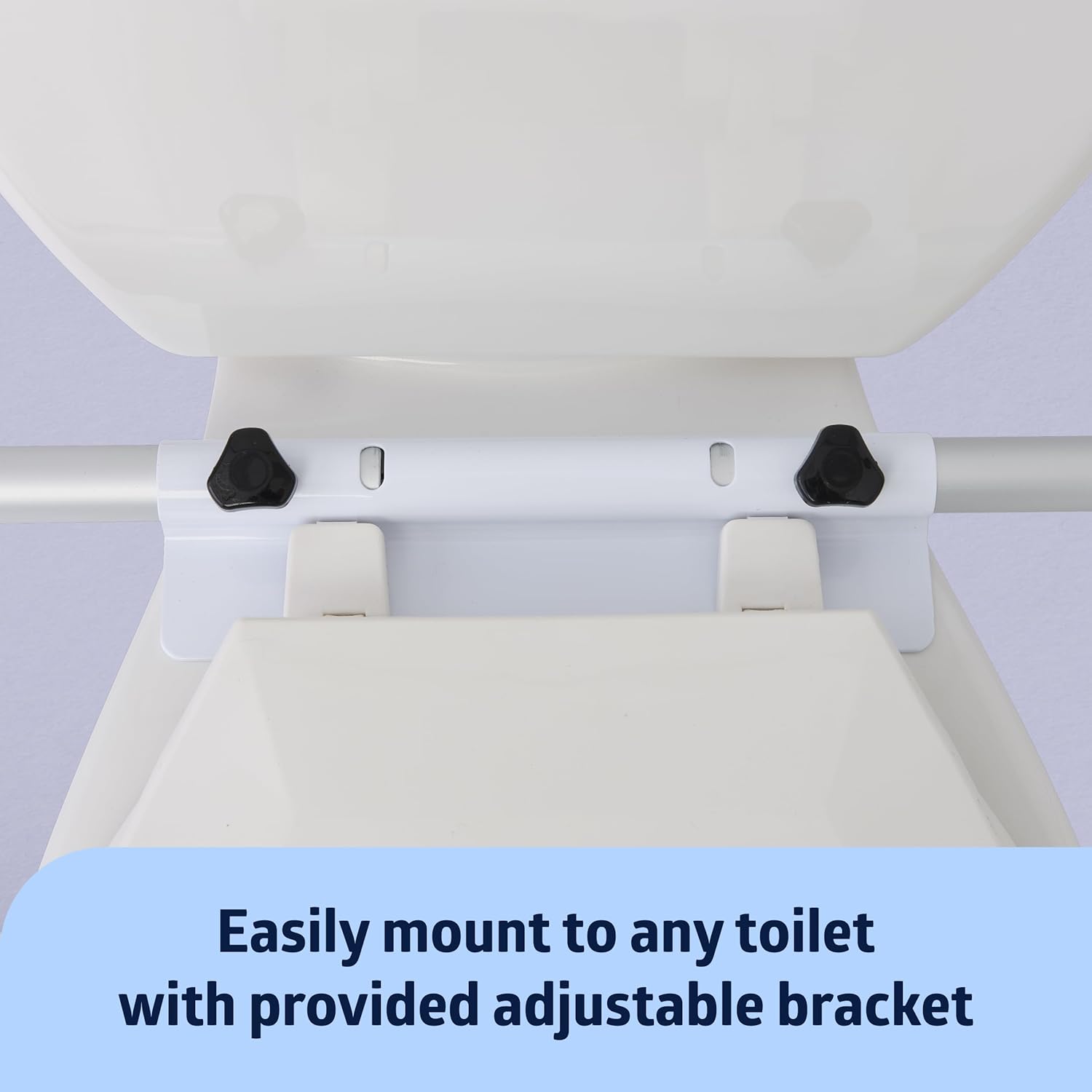 Foldable Toilet Safety Rail with Adjustable Height, Aluminum Frame, Easy Install


