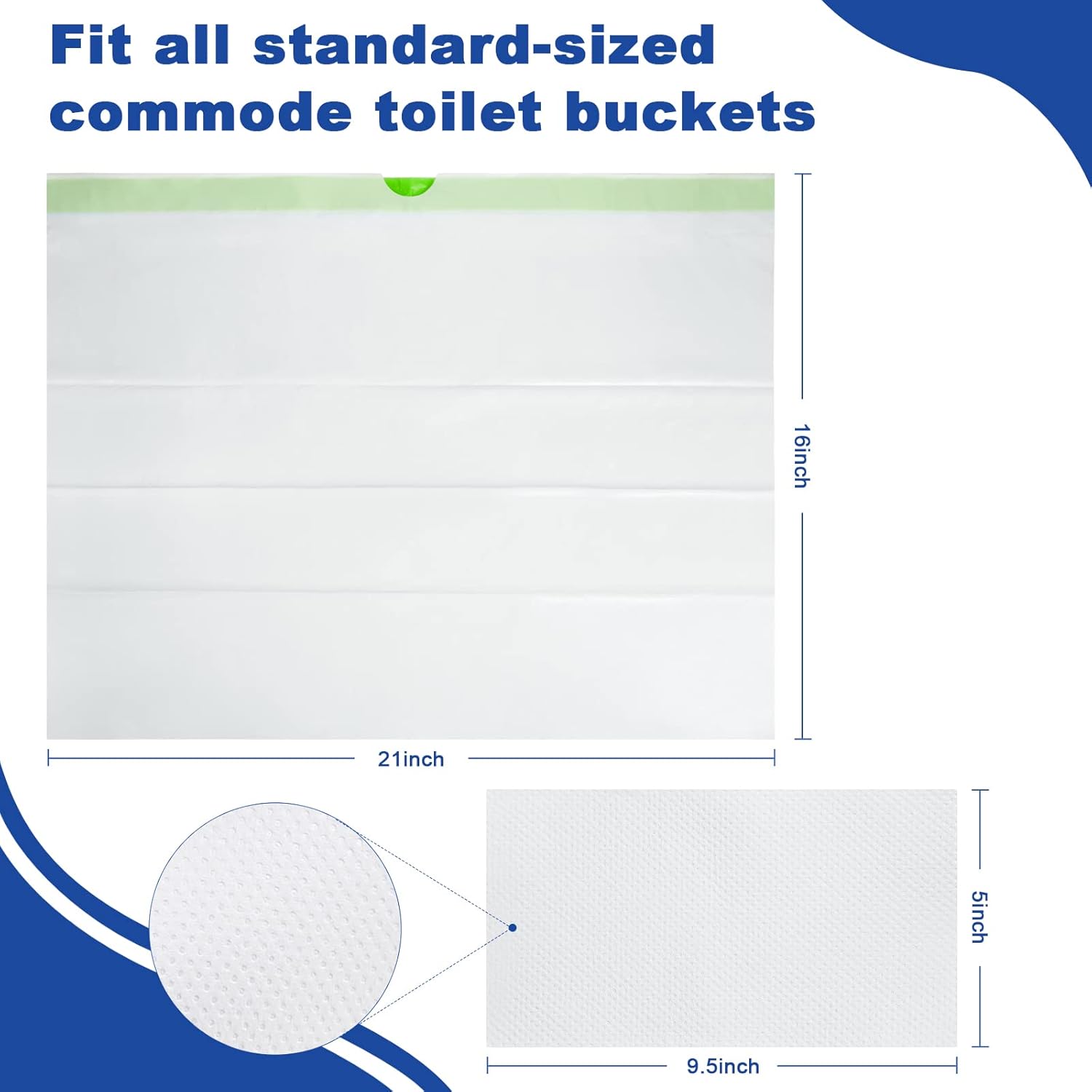 Kovevo Commode Liners with Absorbent Pads, Portable Toilet Liners for Bucket

