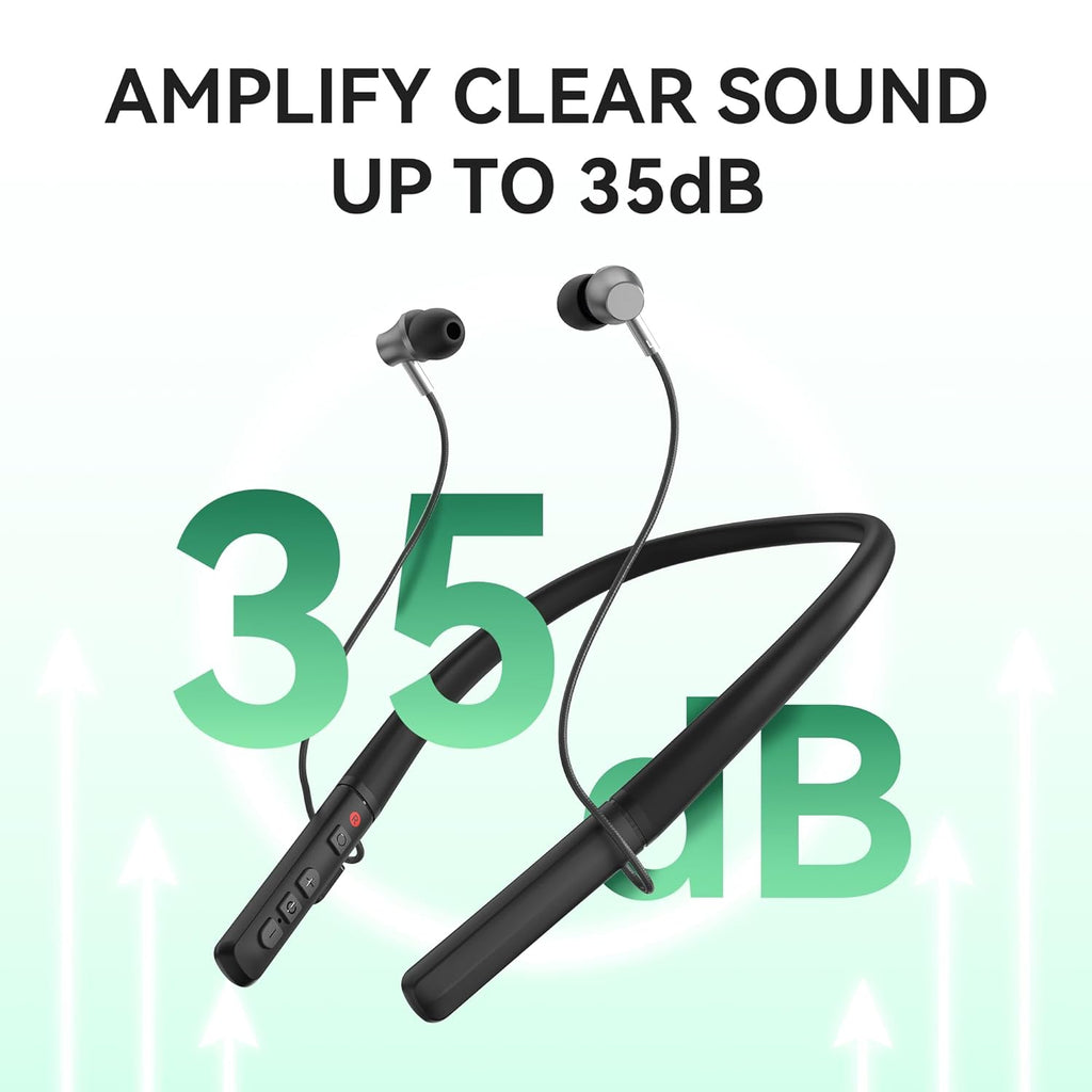 Diggingsound Neckband Rechargeable Hearing Aids Bluetooth Noise Cancelling for Seniors

