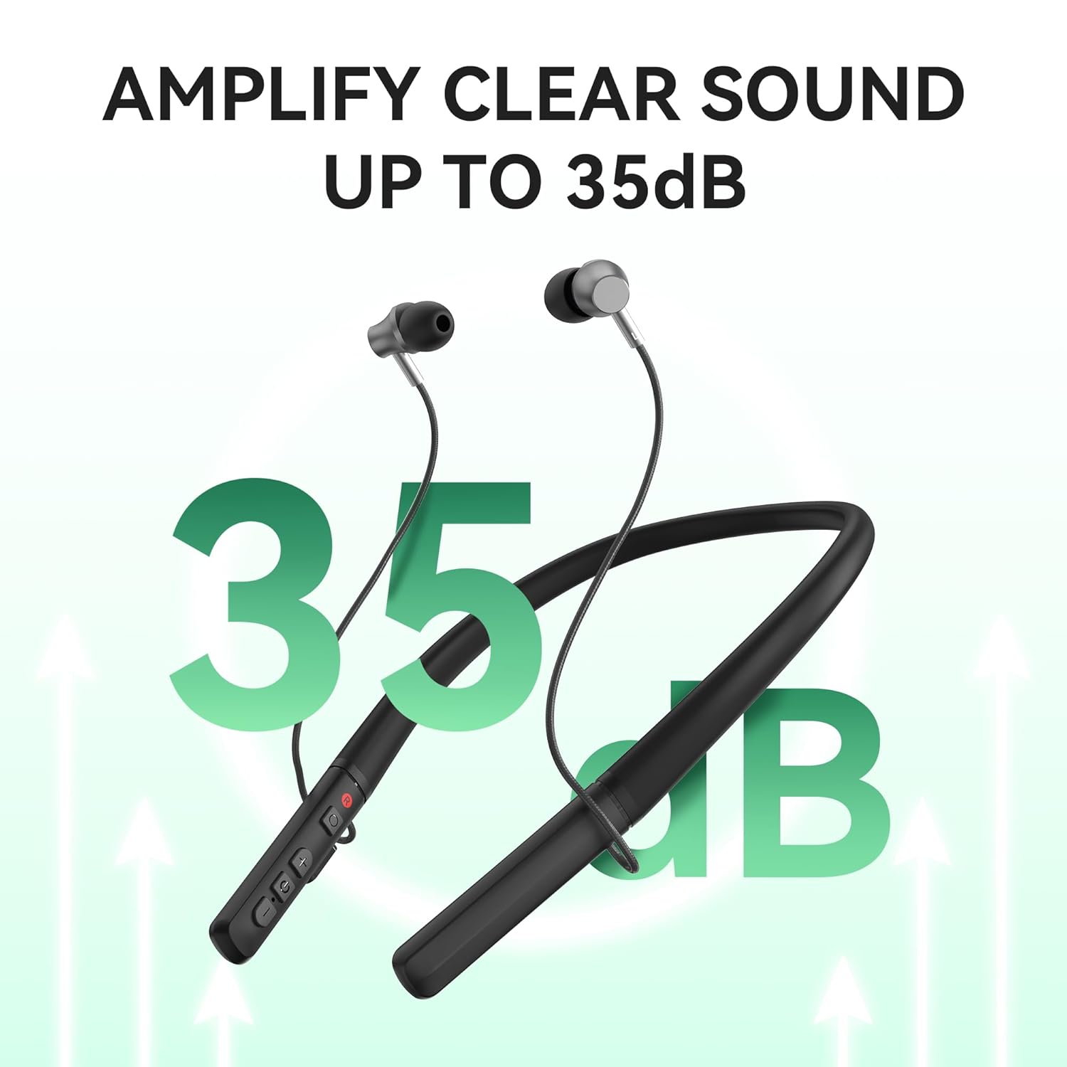 Diggingsound Neckband Rechargeable Hearing Aids Bluetooth Noise Cancelling for Seniors


