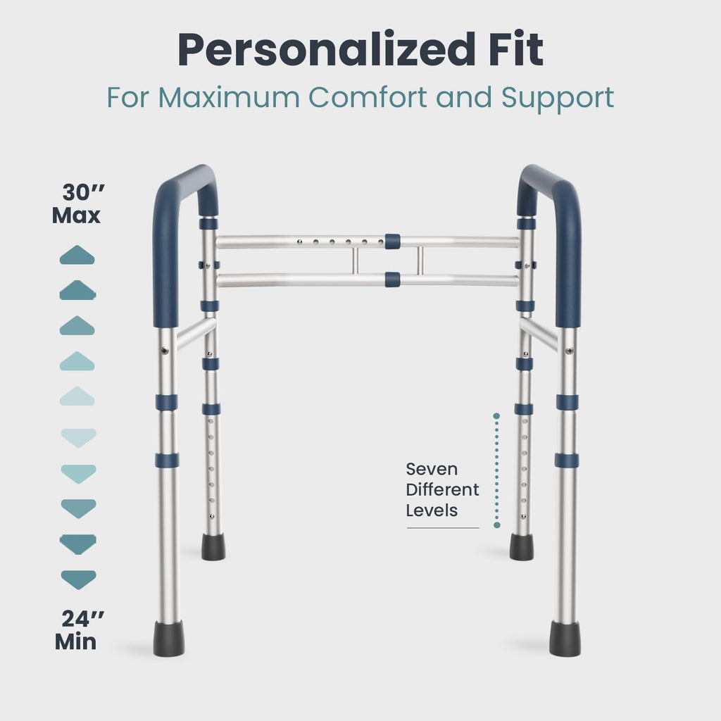 PELEGON Toilet Safety Rails 350 lb Adjustable Toilet Grab Bar Frame

