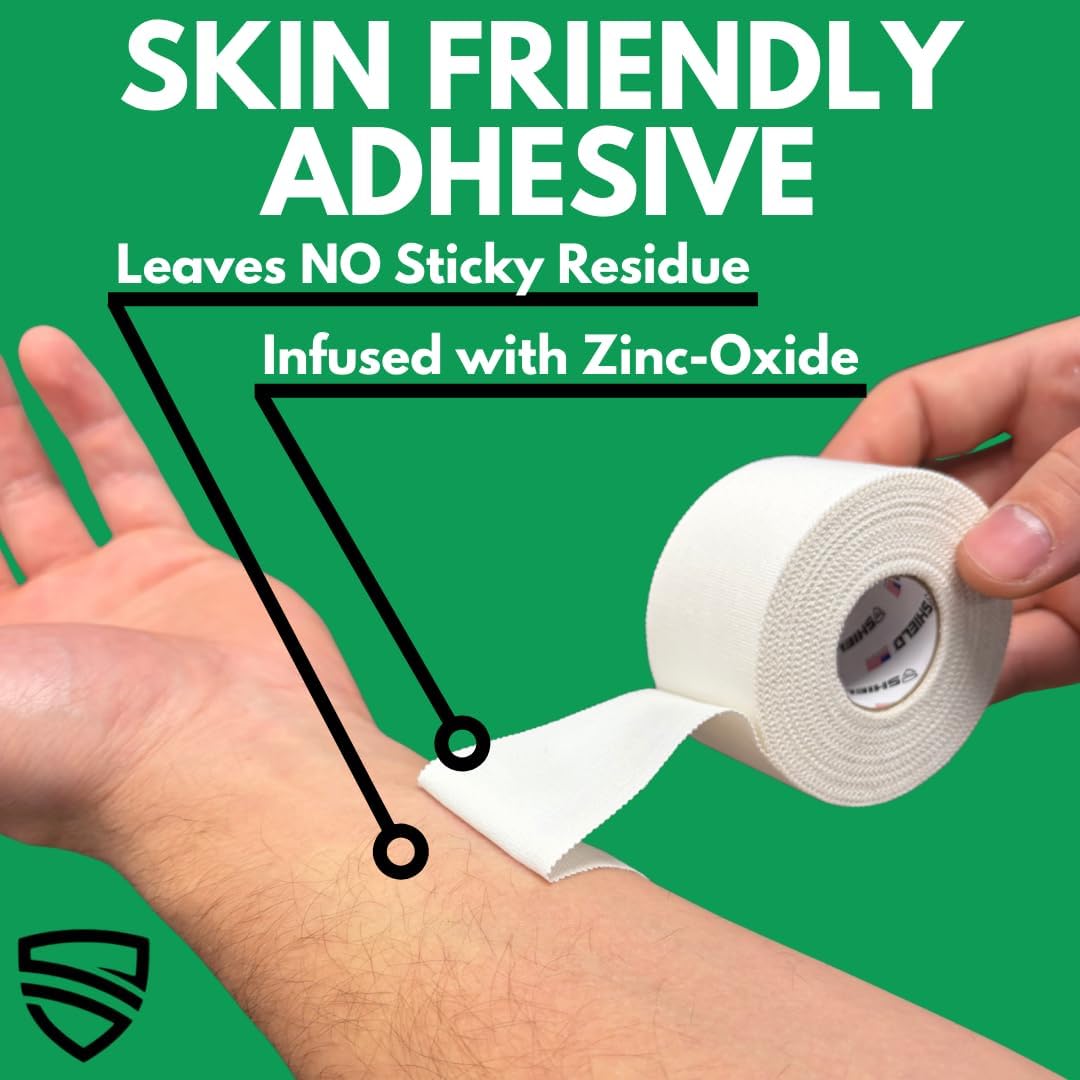 SHIELD Athletic Tape 1.5 in x 15 yd, 32-Roll Bulk Pack, Cotton, Easy Tear

